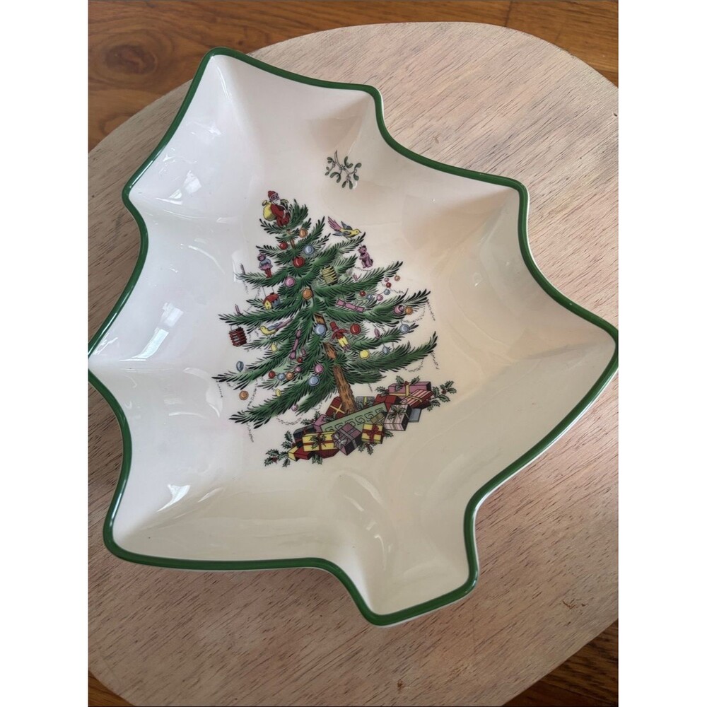 NEW Spode Christmas Tree Shape Figural 9" Tree Dish